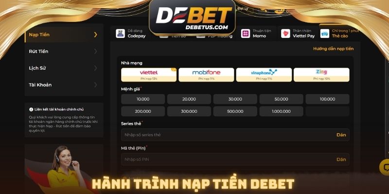Hành trình nạp tiền DEBET